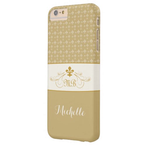 Elegant Gold White Fleur de Lis iPhone 6 Plus Case