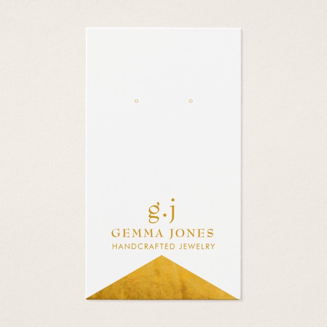 Elegant Gold  White Foil Edge Earring Jewelry  (Front)