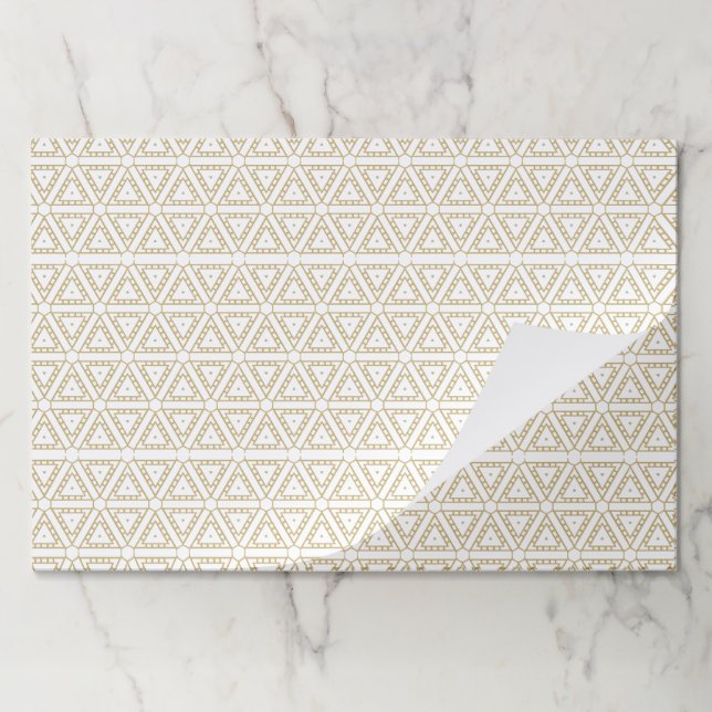 Elegant gold white geometric pattern placemats (Folded)