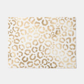 Elegant Gold White Leopard Cheetah Animal Print Doormat | Zazzle