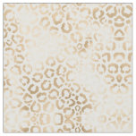 Elegant Gold White Leopard Cheetah Animal Print Fabric