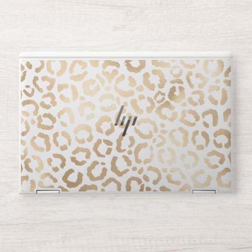 Elegant Gold White Leopard Cheetah Animal Print HP Laptop Skin