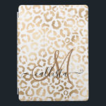 Elegant Gold White Leopard Cheetah Animal Print iPad Pro Cover<br><div class="desc">This elegant and chic animal print is perfect for the stylish and trendy fashionista. It features a hand-drawn faux printed gold foil cheetah leopard pattern on top of a simple white background. Which can be changed by clicking on the customize options. It's a luxurious and classy safari themed design. ***IMPORTANT...</div>