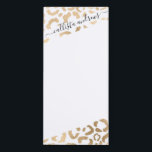 Elegant Gold White Leopard Cheetah Animal Print Magnetic Notepad<br><div class="desc">This elegant and chic animal print is perfect for the stylish and trendy fashionista. It features a hand-drawn faux printed gold foil cheetah leopard pattern on top of a simple white background. Which can be changed by clicking on the customize options. It's a luxurious and classy safari themed design. ***IMPORTANT...</div>