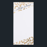 Elegant Gold White Leopard Cheetah Animal Print Magnetic Notepad<br><div class="desc">This elegant and chic animal print is perfect for the stylish and trendy fashionista. It features a hand-drawn faux printed gold foil cheetah leopard pattern on top of a simple white background. Which can be changed by clicking on the customize options. It's a luxurious and classy safari themed design. ***IMPORTANT...</div>