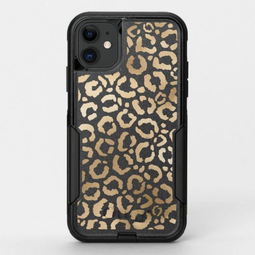 Elegant Gold White Leopard Cheetah Animal Print OtterBox Commuter iPhone 11 Case