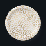 Elegant Gold White Leopard Cheetah Animal Print Paper Plates<br><div class="desc">This elegant and chic animal print is perfect for the stylish and trendy fashionista. It features a hand-drawn faux printed gold foil cheetah leopard pattern on top of a simple white background. Which can be changed by clicking on the customize options. It's a luxurious and classy safari themed design. ***IMPORTANT...</div>