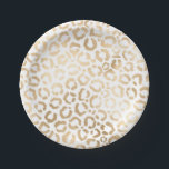 Elegant Gold White Leopard Cheetah Animal Print Paper Plates<br><div class="desc">This elegant and chic animal print is perfect for the stylish and trendy fashionista. It features a hand-drawn faux printed gold foil cheetah leopard pattern on top of a simple white background. Which can be changed by clicking on the customize options. It's a luxurious and classy safari themed design. ***IMPORTANT...</div>