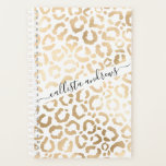 Elegant Gold White Leopard Cheetah Animal Print Planner<br><div class="desc">This elegant and chic animal print is perfect for the stylish and trendy fashionista. It features a hand-drawn faux printed gold foil cheetah leopard pattern on top of a simple white background. Which can be changed by clicking on the customize options. It's a luxurious and classy safari themed design. ***IMPORTANT...</div>