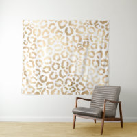 Elegant Gold White Leopard Cheetah Animal Print