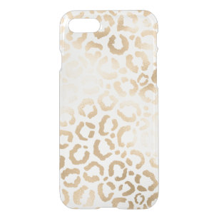 Elegant Gold White Leopard Cheetah Animal Print iPhone SE/8/7 Case