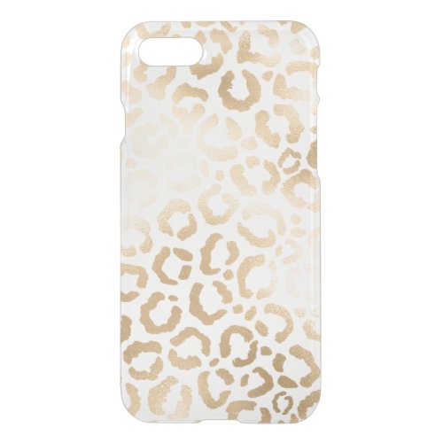 Elegant Gold White Leopard Cheetah Animal Print iPhone SE87 Case