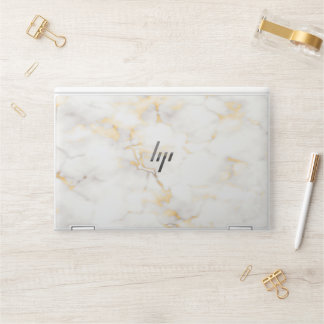 Elegant Gold & white marble laptop skins