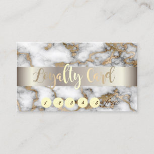 Elegant ,Gold White Marble Stone Loyalty Card