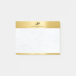 Elegant Gold White Marble Template Modern Trendy Post-it Notes