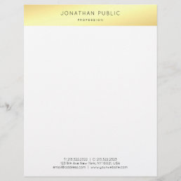 Elegant Gold White Minimalist Modern Professional Letterhead