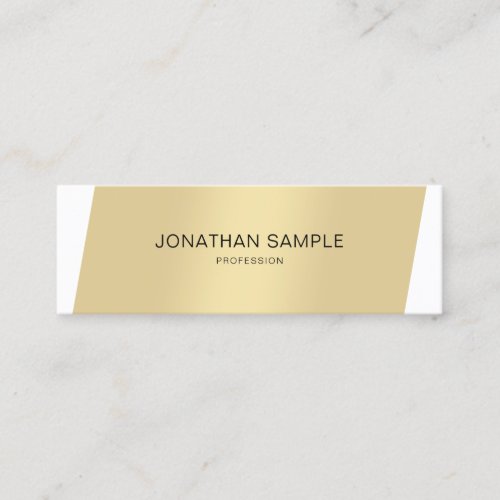 Elegant Gold White Minimalist Modern Professional Mini Business Card