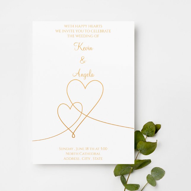 Elegant Gold & White Minimalist Weeding Invitation (Creator Uploaded)