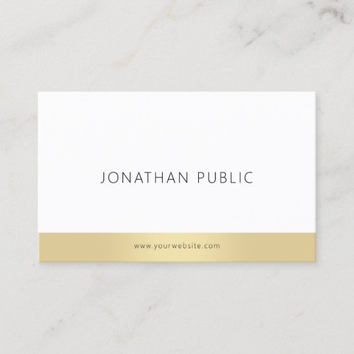 Elegant Gold White Modern Professional Minimal Business Card