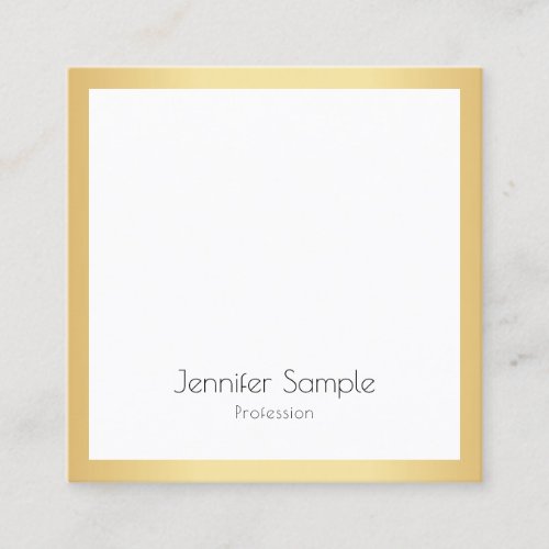Elegant Gold White Modern Professional Template Square Business Card