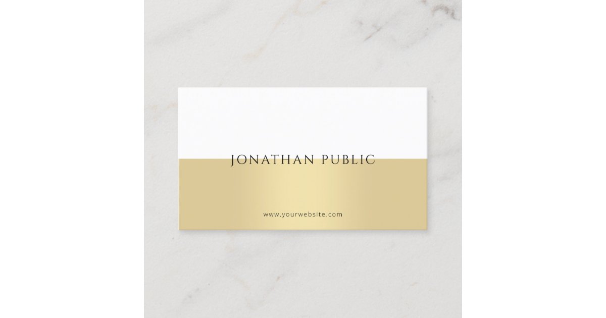 Elegant Gold White Modern Simple Professional Business Card | Zazzle