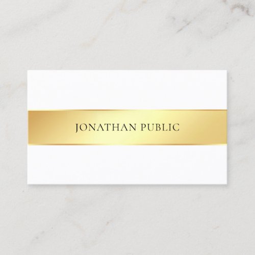 Elegant Gold White Modern Template Professional Business Card