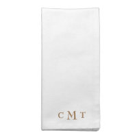 Elegant Gold & White Monogram Cloth Napkin