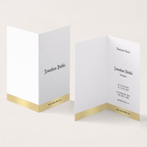 Elegant Gold White Old Style Classic Calligraphy Business Card