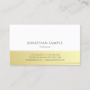 Elegant Gold White Professional Modern Template Business Card
