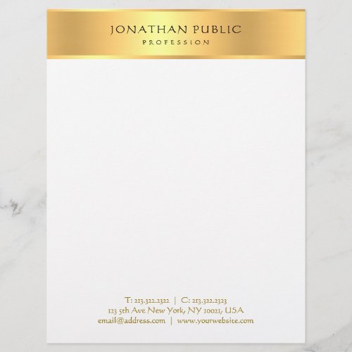 Elegant Gold White Professional Modern Template Letterhead