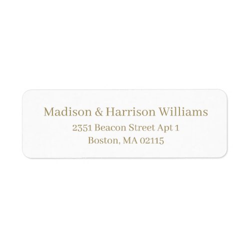 Elegant gold white Serif Custom return address  Label