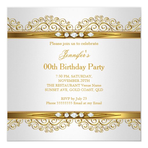 White And Gold Invitations 5