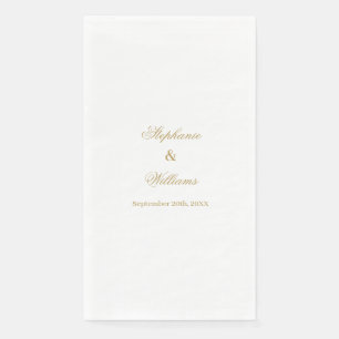 Elegant Gold White Simple Golden Wedding Minimal Paper Guest Towels