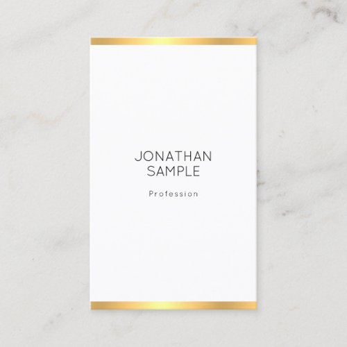 Elegant Gold White Simple Modern Professional Business Card