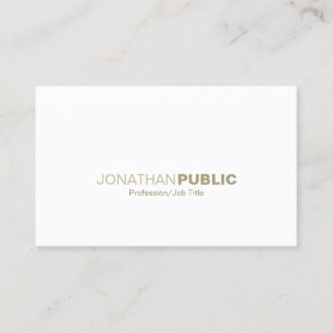 Elegant Gold White Simple Plain Modern Creative Business Card