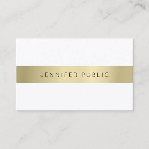 Elegant Gold White Simple Sophisticated Template Business Card