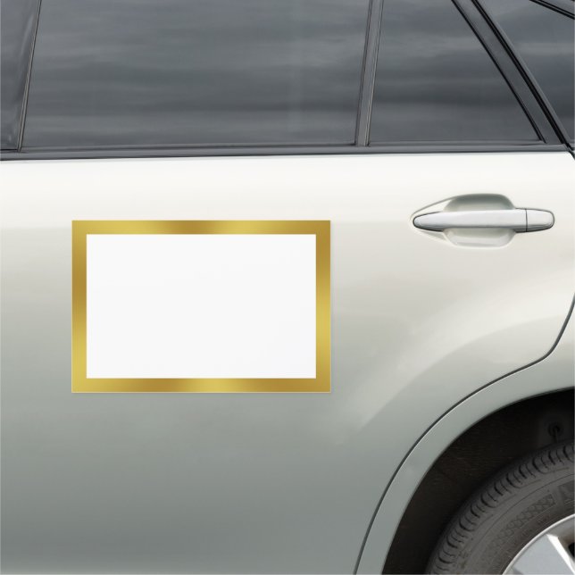 Elegant Gold & White Template Car Magnet (In Situ)