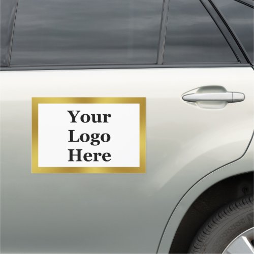 Elegant Gold  White Template Your Logo Here Car Magnet