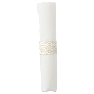 Elegant gold white triangular geometric pattern napkin bands