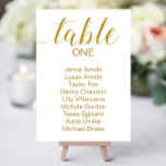Elegant Gold White Wedding Seating Chart Cards<br><div class="desc">Guide your guests to their proper table with these elegant white with gold colored text wedding seating chart cards. Personalize the table number and the guest's name.</div>