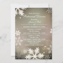 Elegant Gold Winter Rehearsal Dinner invite