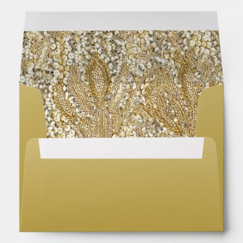 Elegant Gold with Faux Sequins Envelope