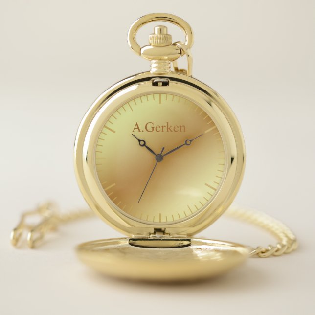 Elegant gold with personalized names pocket watch (Inside)
