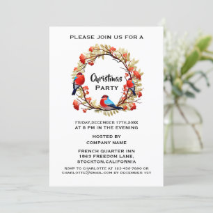 Elegant Gold Wreath Corporate Christmas Party  Inv Invitation