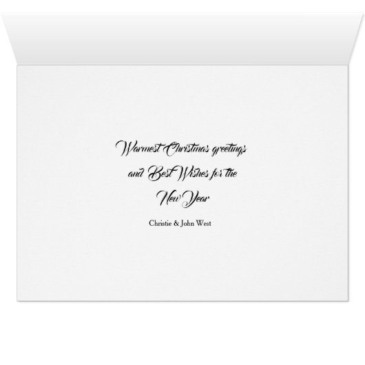 Elegant Gold Wreath (H) YOU PICK Holiday PhotoCard (Inside Horizontal (Bottom))