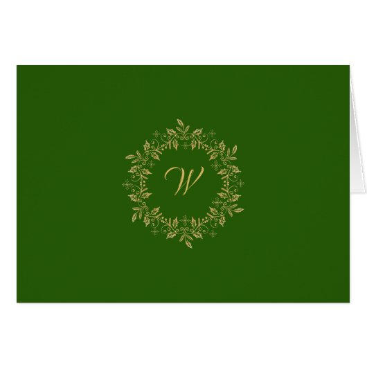 Elegant Gold Wreath (H) YOU PICK Holiday PhotoCard (Front Horizontal)