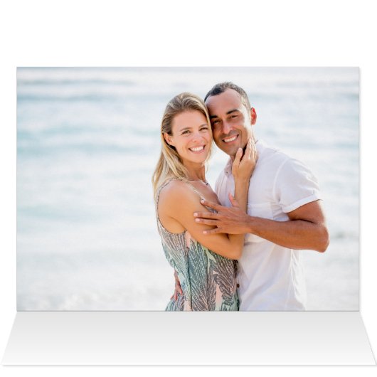 Elegant Gold Wreath (Horizontal) Holiday PhotoCard (Inside Horizontal (Top))