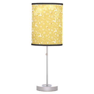 Elegant Golde Reindeer Pattern Merry Christmas Table Lamp