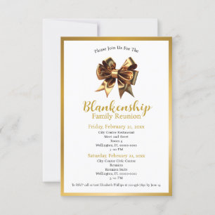 Elegant Golden: 2-Day Family Reunion Invitation