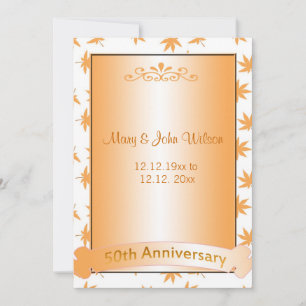 Elegant golden 50th anniversary invitations